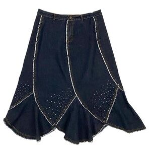 Y2k rhinestone denim flared fairy skirt